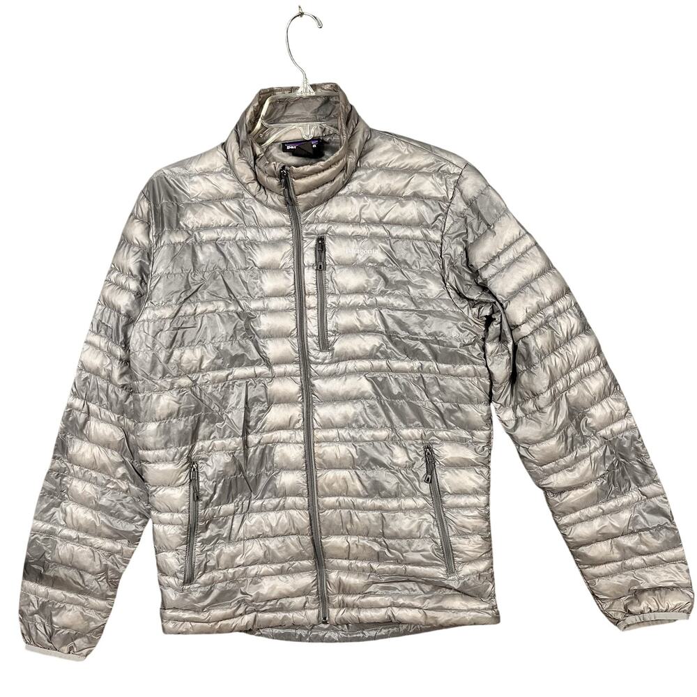 Patagonia Ultralight Down Jacket Womens Size Medium Gray Quilted‎ Shell